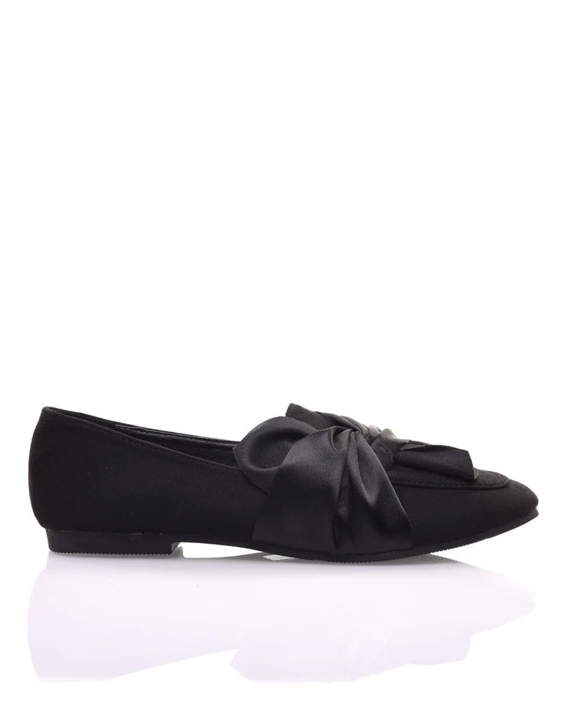 Slippers noires à noeud