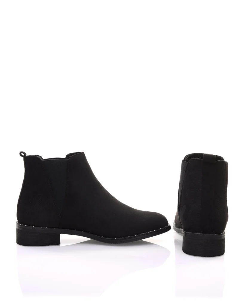 Bottines en suédine noires