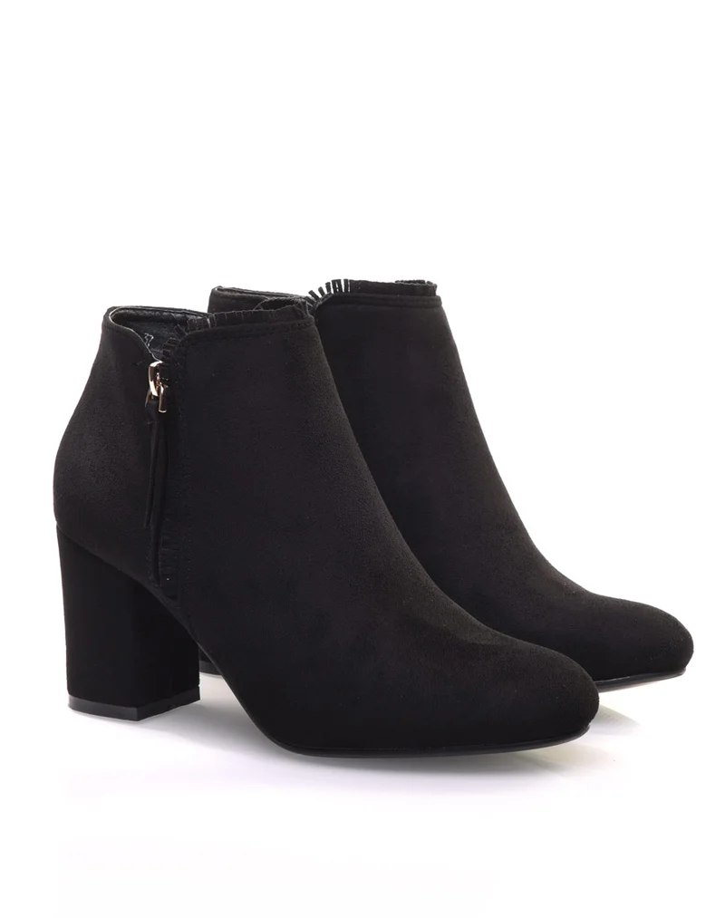Bottines noires à petit talon