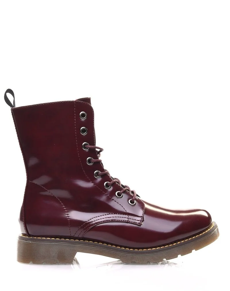 Chaussures montantes vernis bordeaux