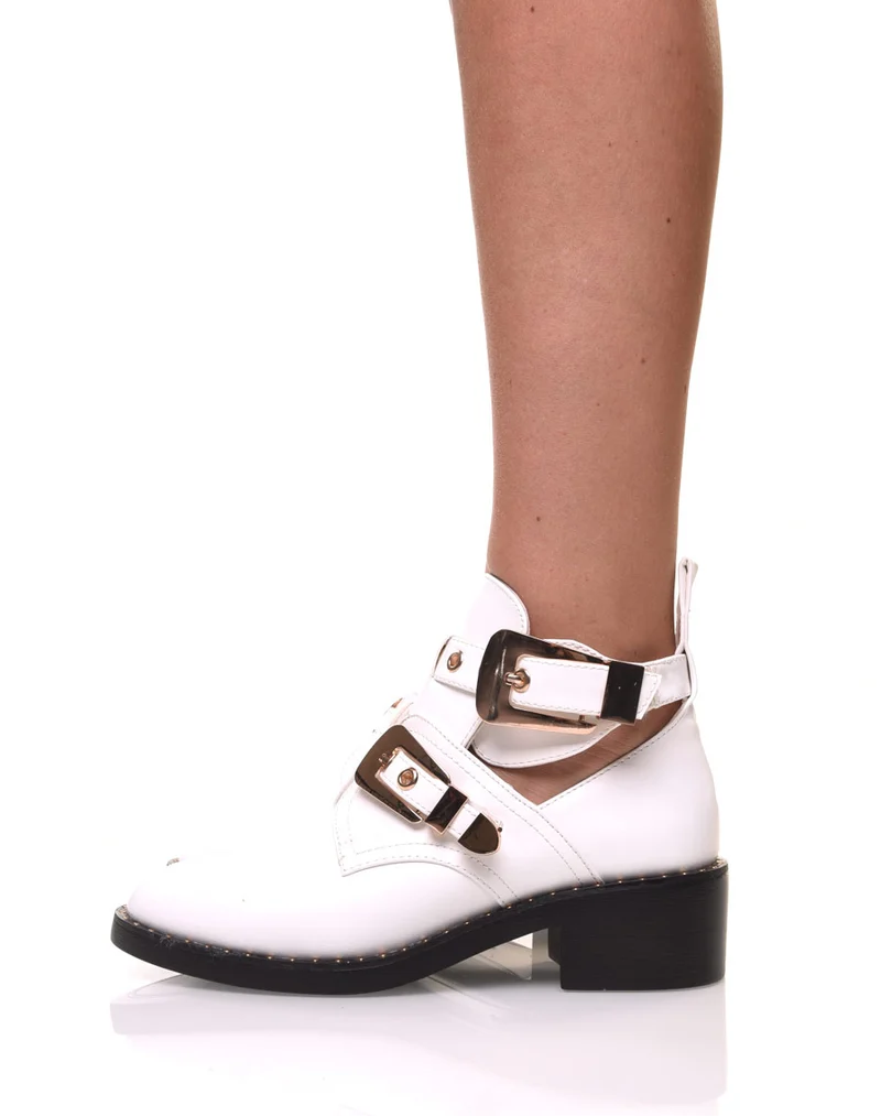 Bottines ajourées blanches