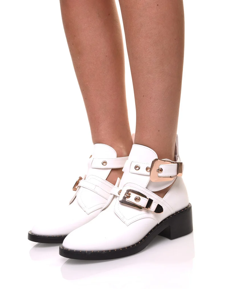 Bottines ajourées blanches