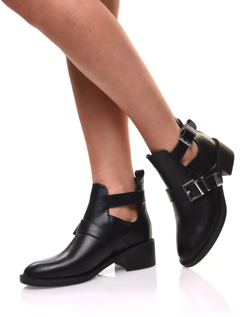 Bottines ajourées noires