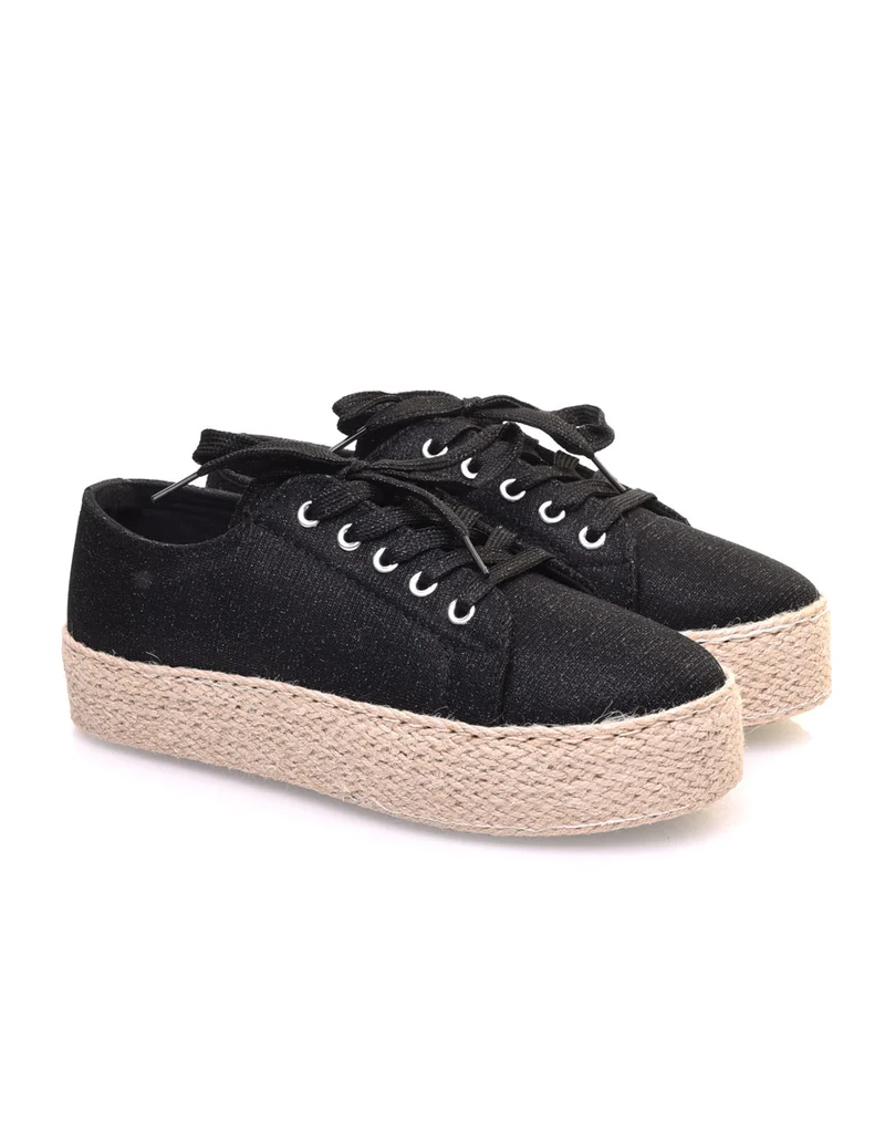 Sneakerdrilles noires à paillettes