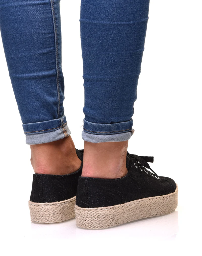 Sneakerdrilles noires à paillettes
