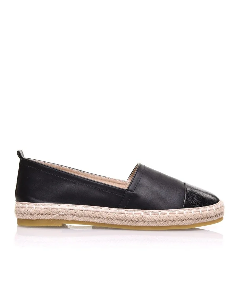 Espadrilles bi matières noires