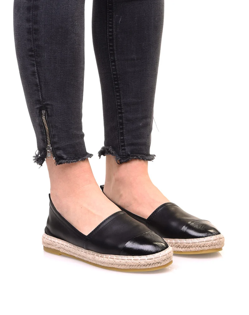 Espadrilles bi matières noires