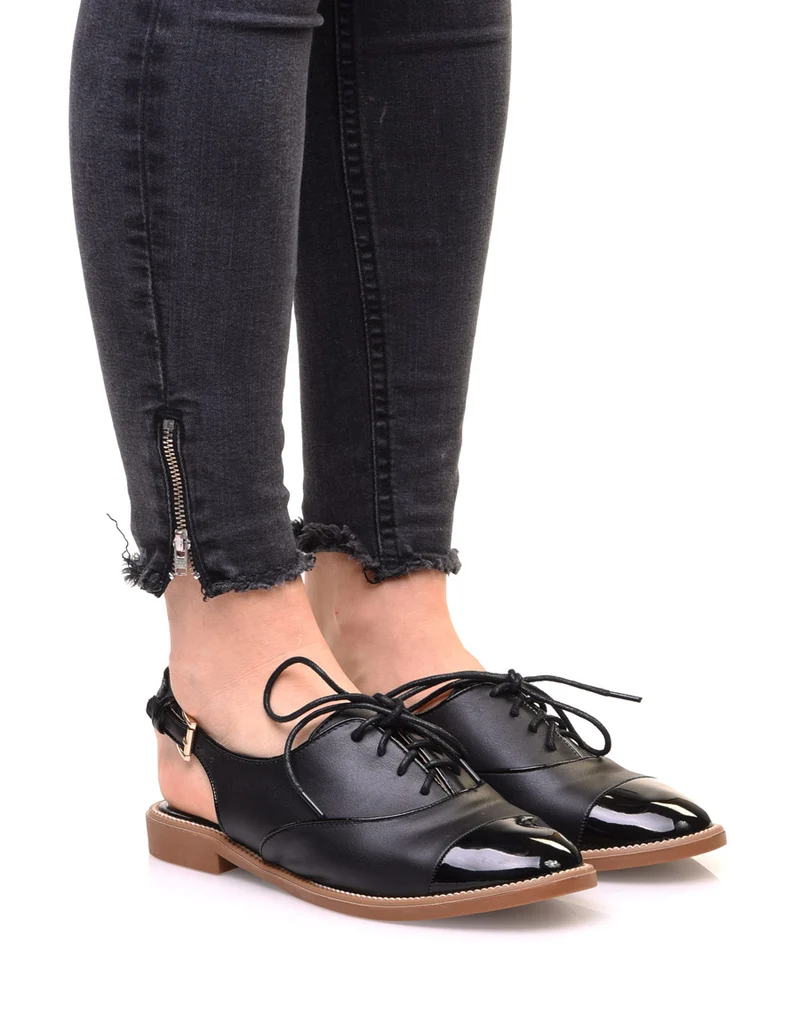 Derbies ouvertes bi matières noires