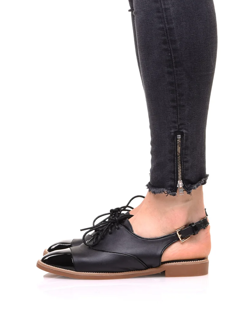 Derbies ouvertes bi matières noires