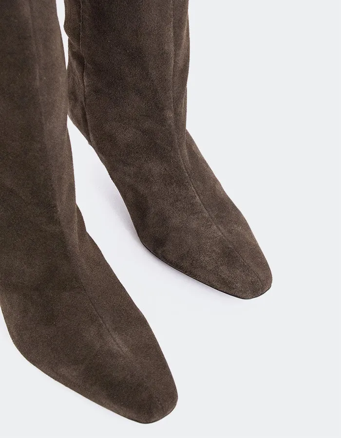 Raissa Dark Brown Suede