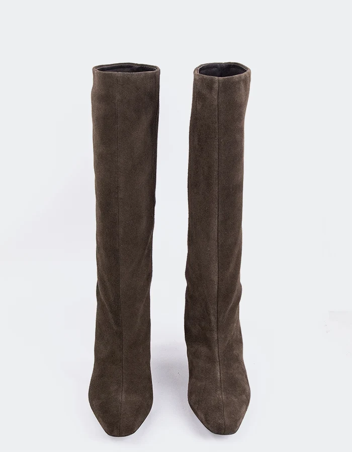 Raissa Dark Brown Suede