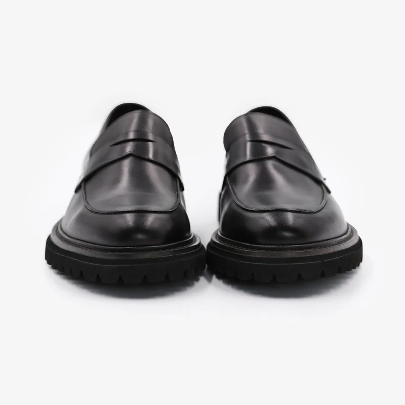 Mocassin en cuir noir Austin