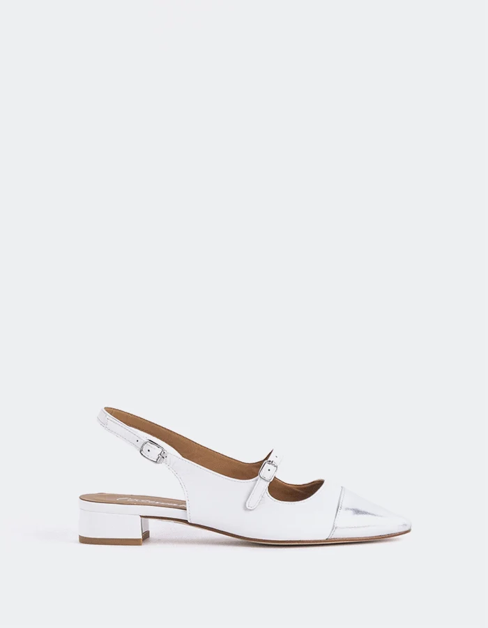 Dolly White/Silver Leather