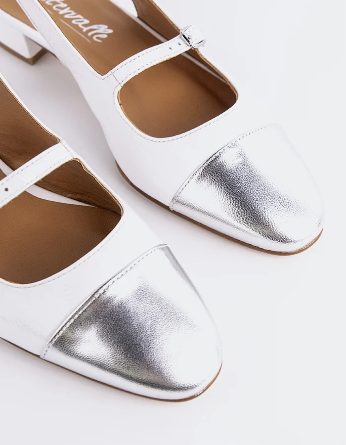 Dolly White/Silver Leather