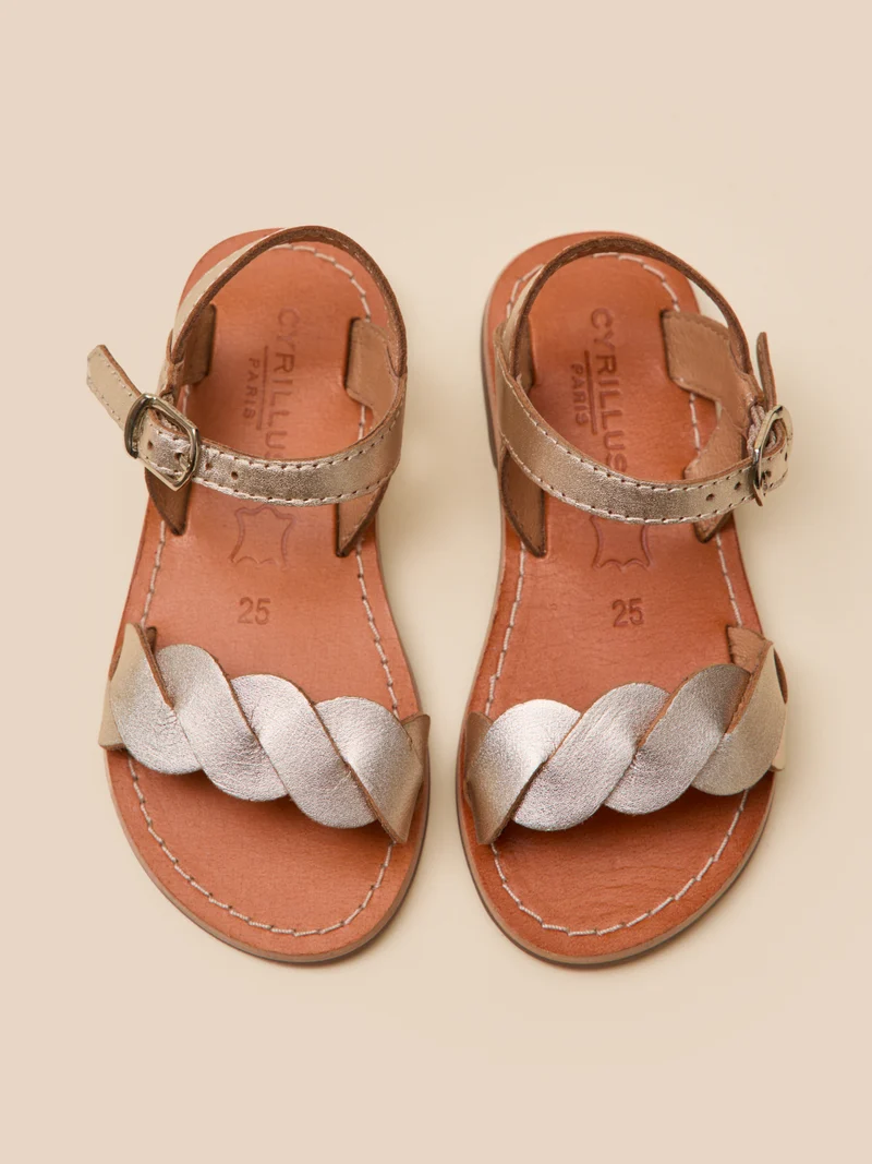 Sandales tressées Fille en cuir