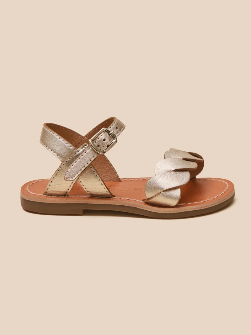 Sandales tressées Fille en cuir