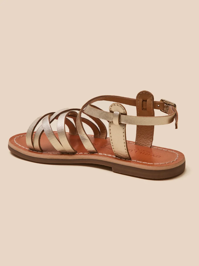 Sandales dorées Fille en cuir