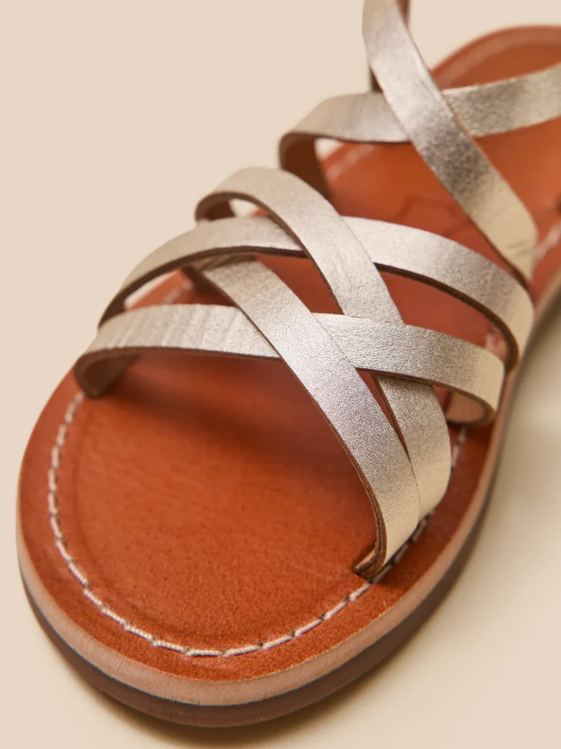 Sandales dorées Fille en cuir