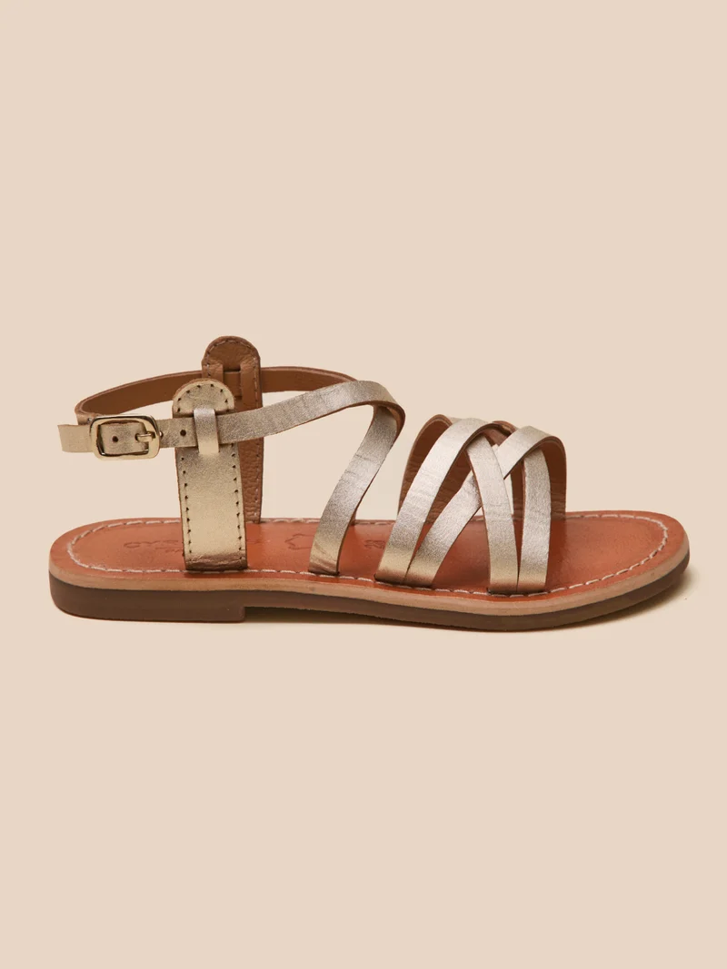 Sandales dorées Fille en cuir