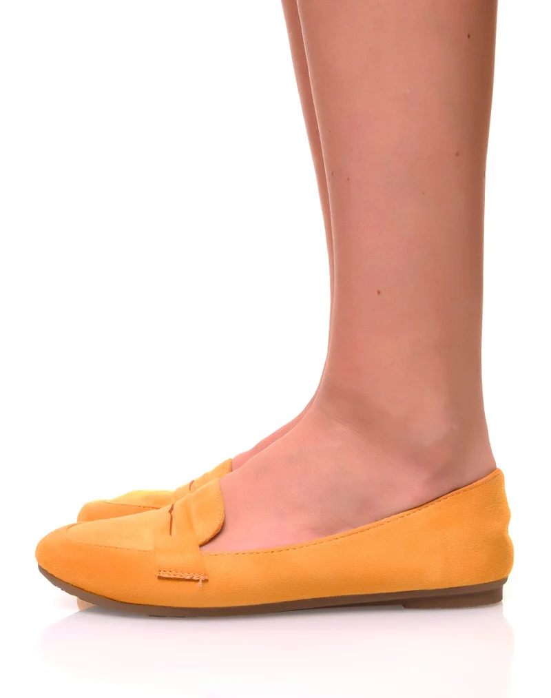 Mocassins en suédine jaune