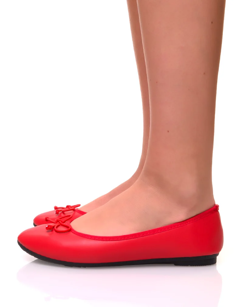 Ballerines rouges à petits noeuds