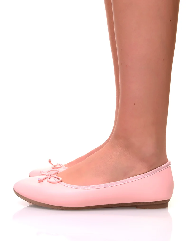 Ballerines roses à petits noeuds