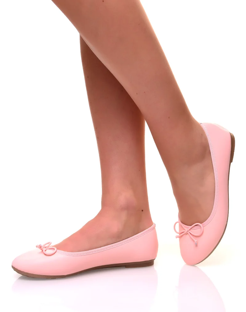 Ballerines roses à petits noeuds