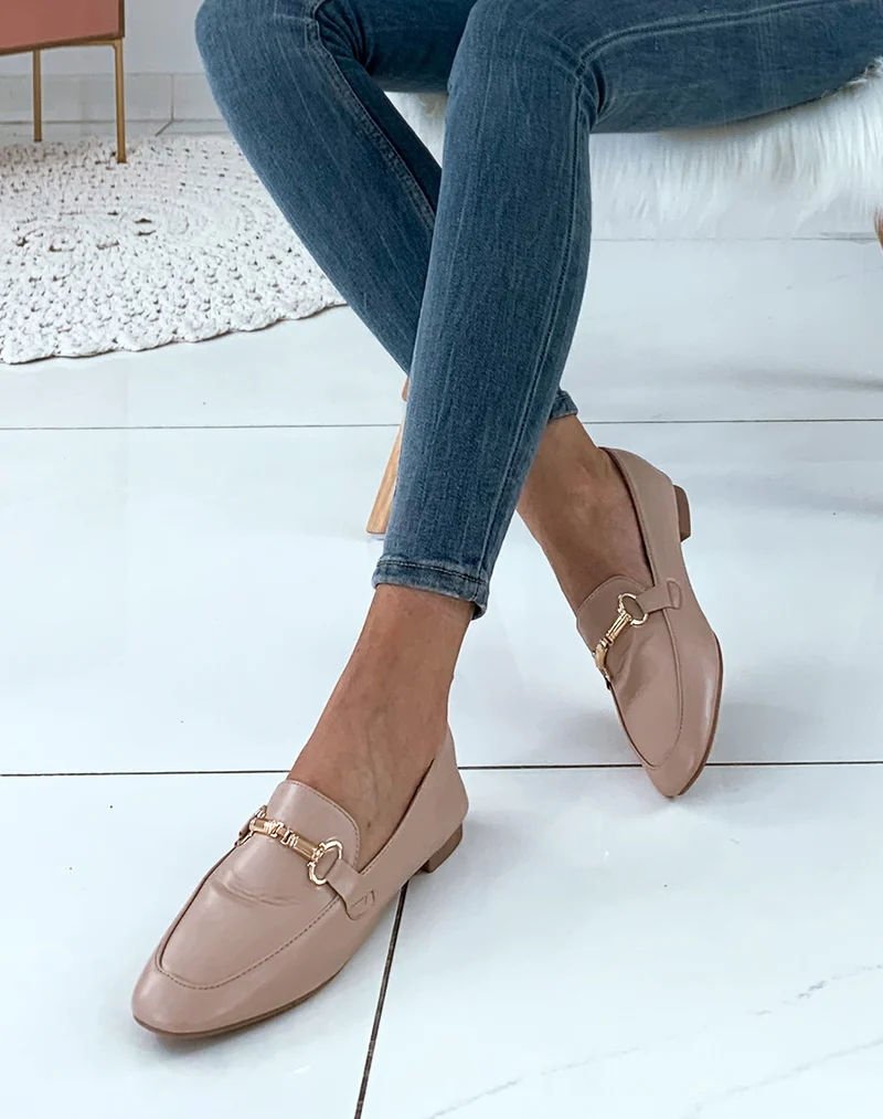 Mocassins en similicuirs beiges