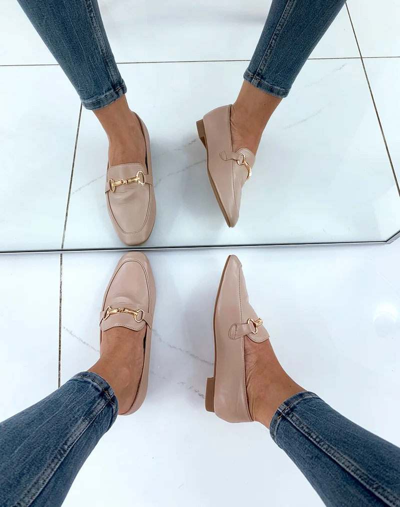Mocassins en similicuirs beiges