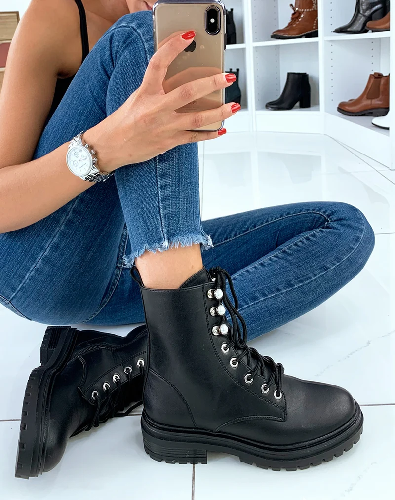 Bottines montantes noires