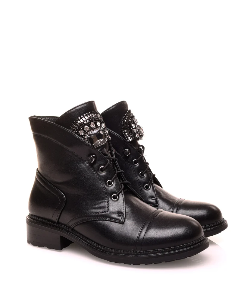 Bottines noire à strass
