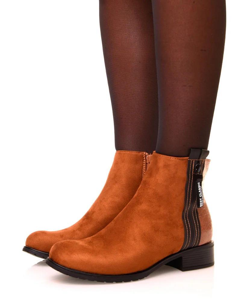 Chelsea boots camel bi matière