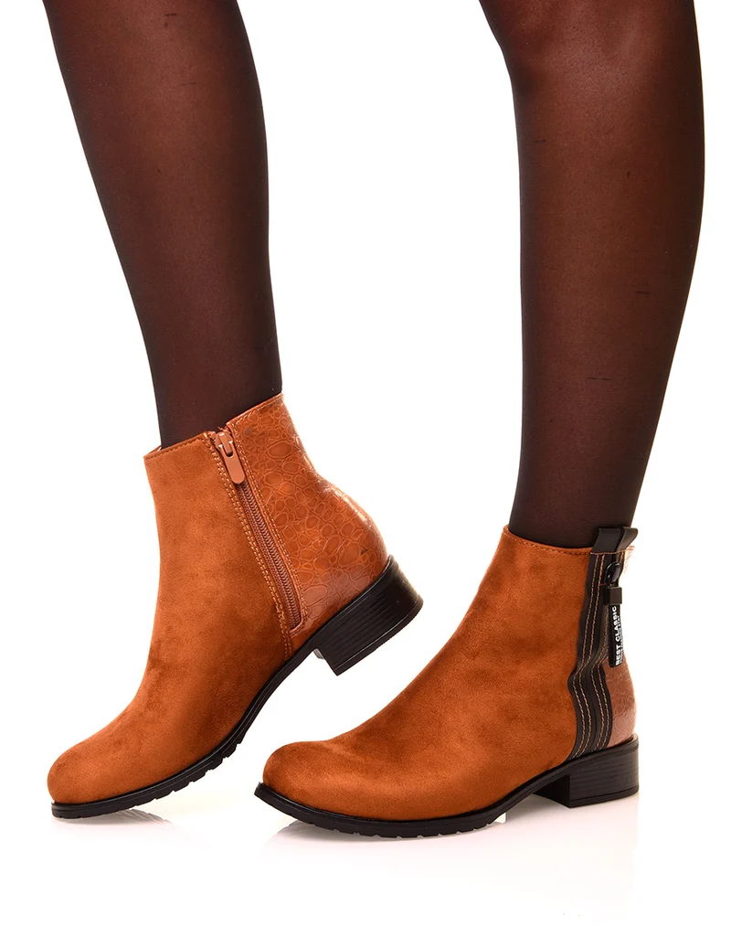 Chelsea boots camel bi matière