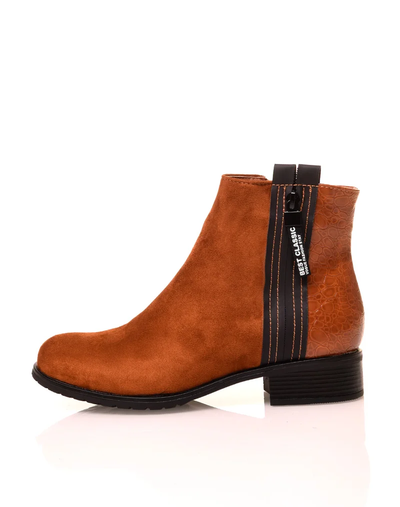 Chelsea boots camel bi matière