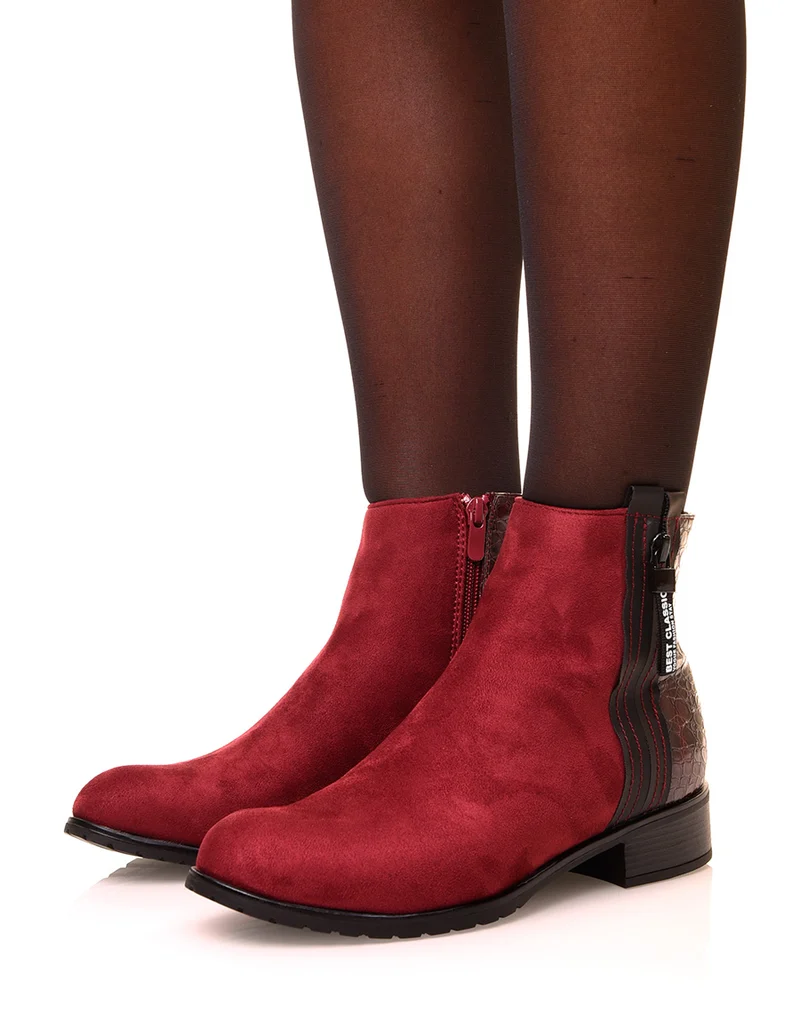 Chelsea boots bordeaux bi matière