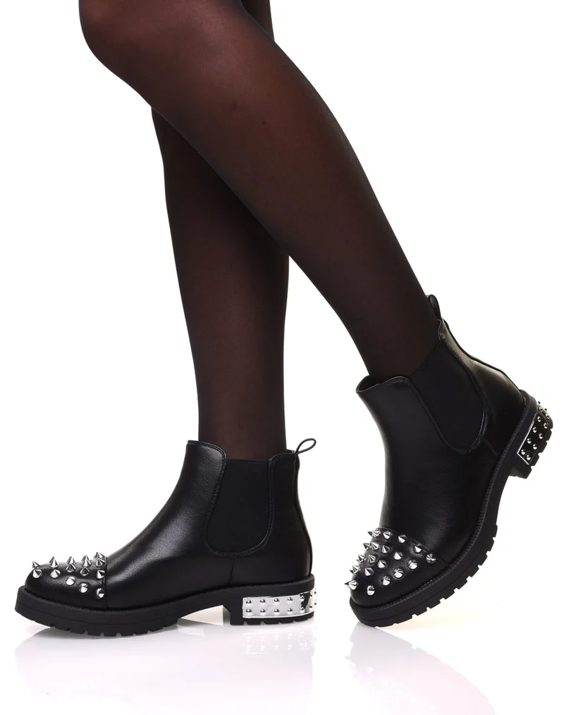 Chelsea boots noirs à clous