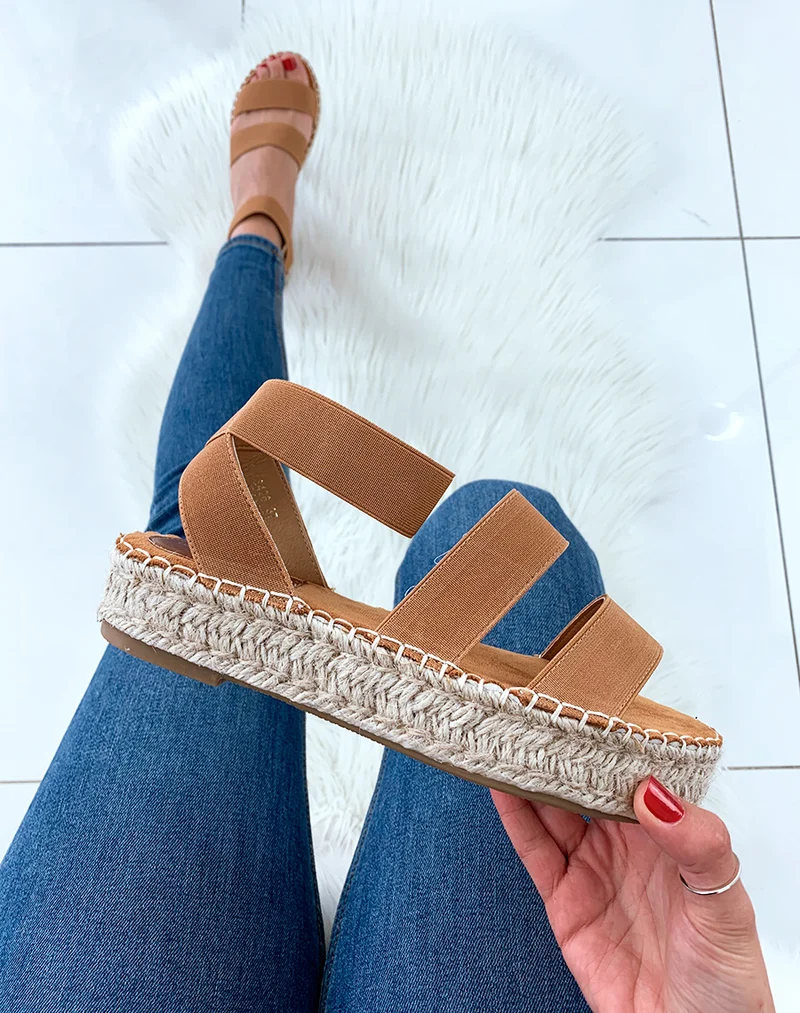 Espadrilles compensées camel
