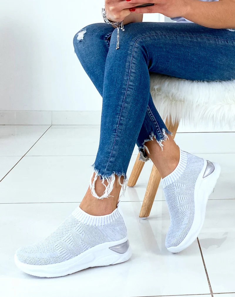 Baskets chaussettes basses Silver
