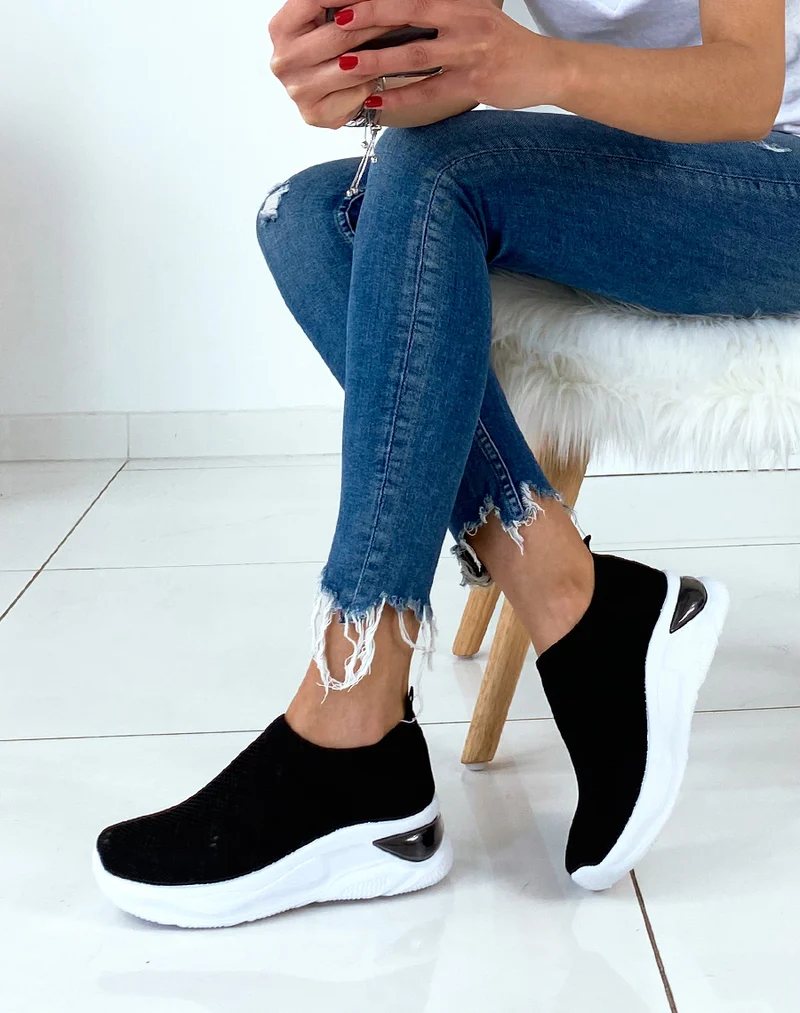 Baskets?chaussettes basses blacks
