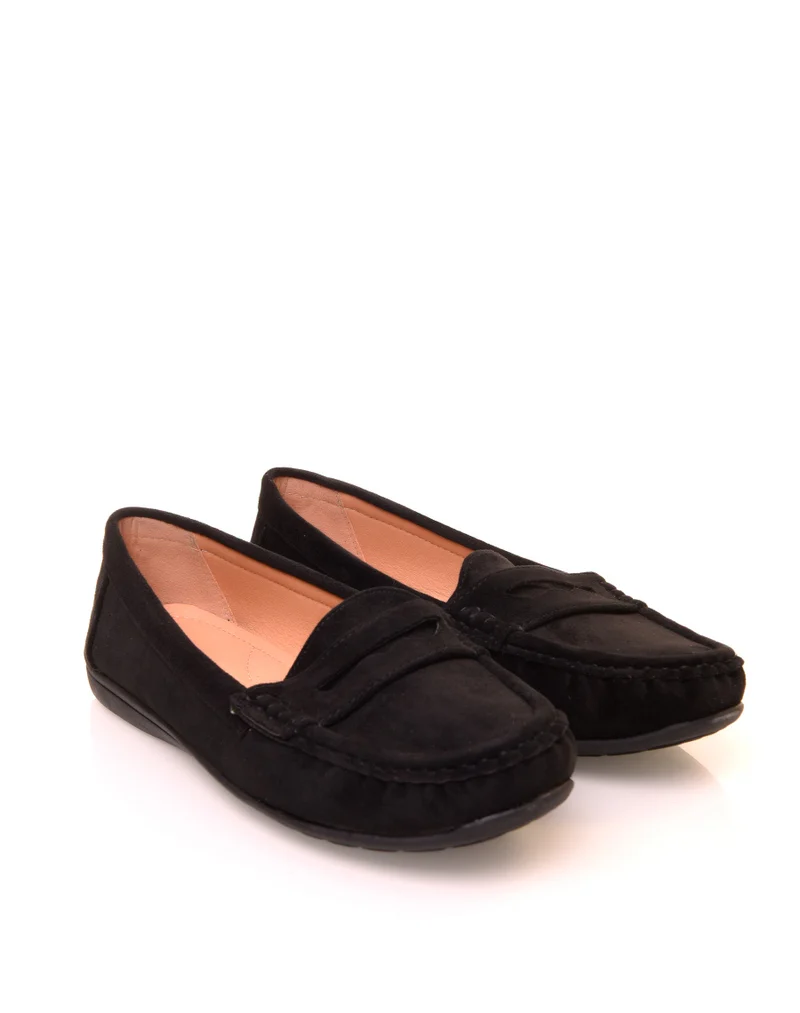 Mocassins noirs en suédine