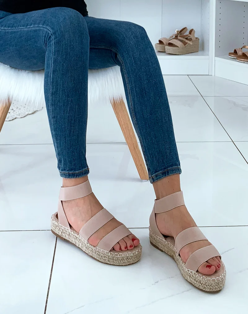 Espadrilles compensées beige