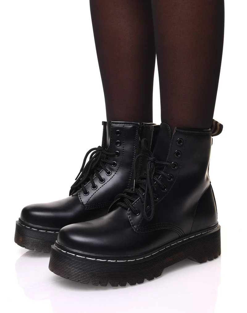 Bottines épaisses à semelles plateforme noires