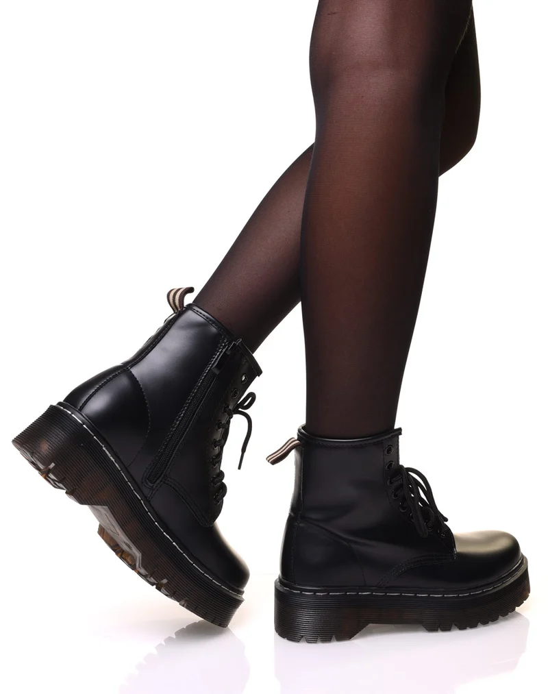 Bottines épaisses à semelles plateforme noires