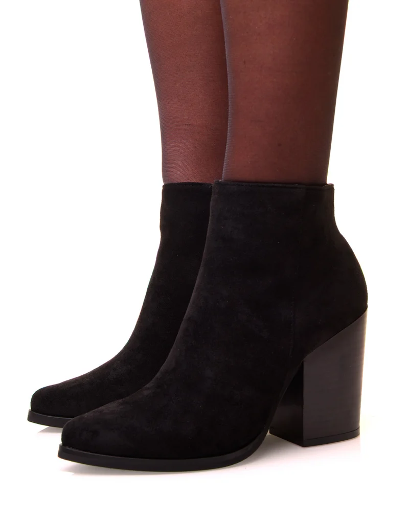 Bottines à talons et à bout pointu en suédine
