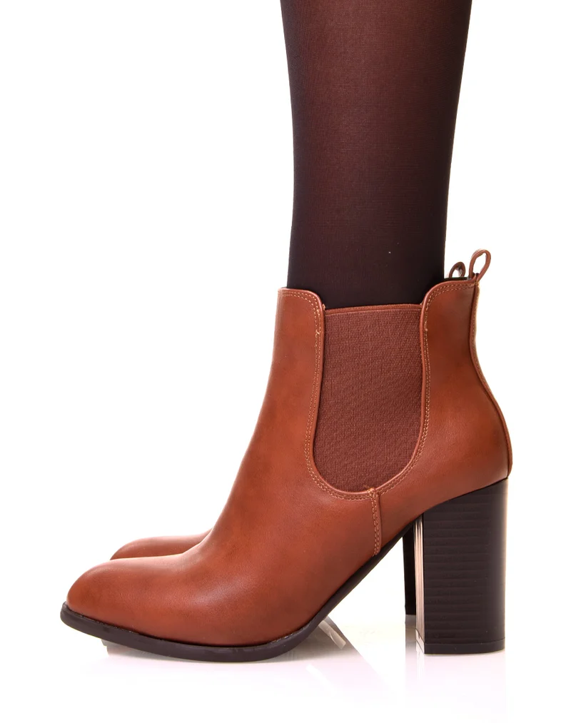 Chelsea Boots camel à talon