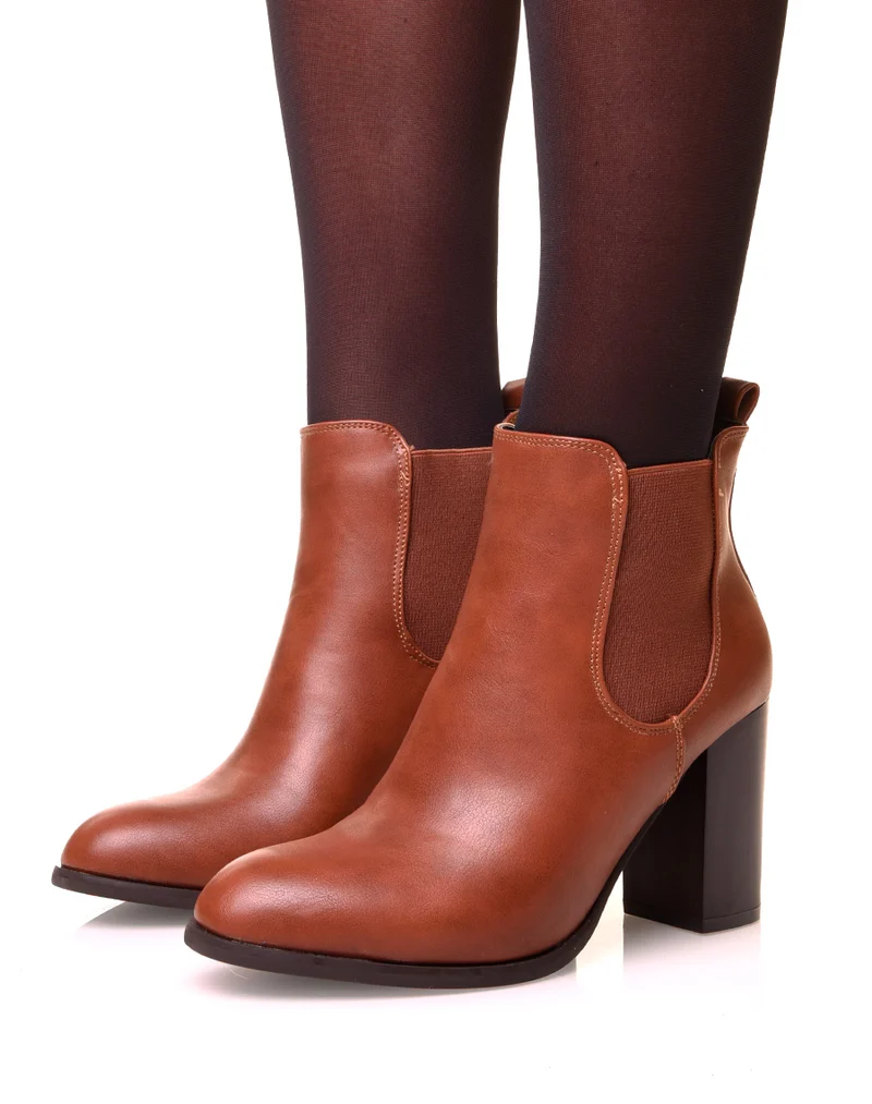 Chelsea Boots camel à talon