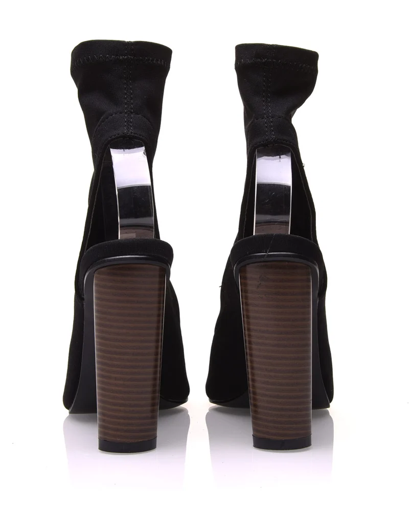 Bottines chaussettes noires à talons