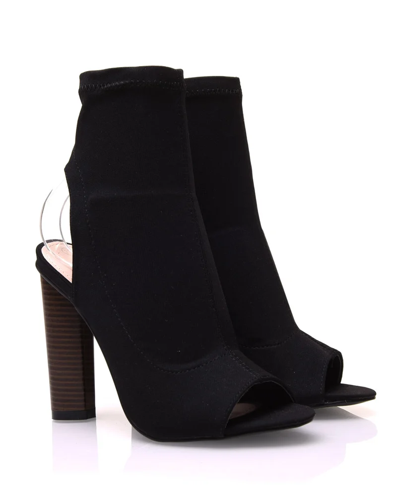 Bottines chaussettes noires à talons