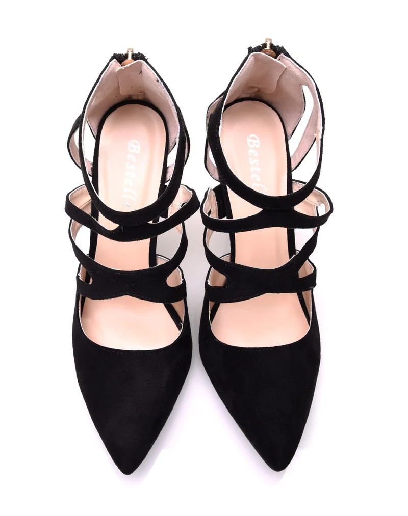 Escarpins noirs à brides multiples