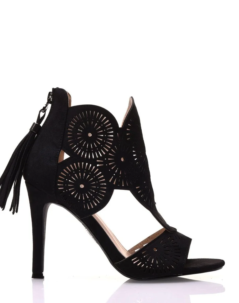 Escarpins ajourés noirs à talons